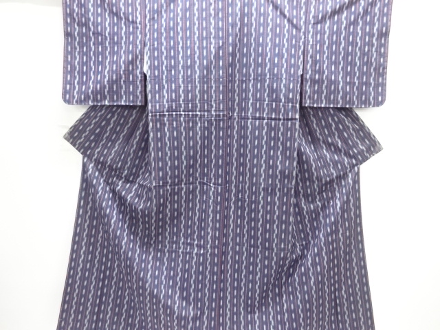 JAPANESE KIMONO / TSUMUGI / UNUSED / WOVEN ABSTRACT STRIPE